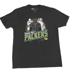 Star Wars Junk Food NFL Dark Side  Green Bay Packers T Shirt Vader Stormtrooper